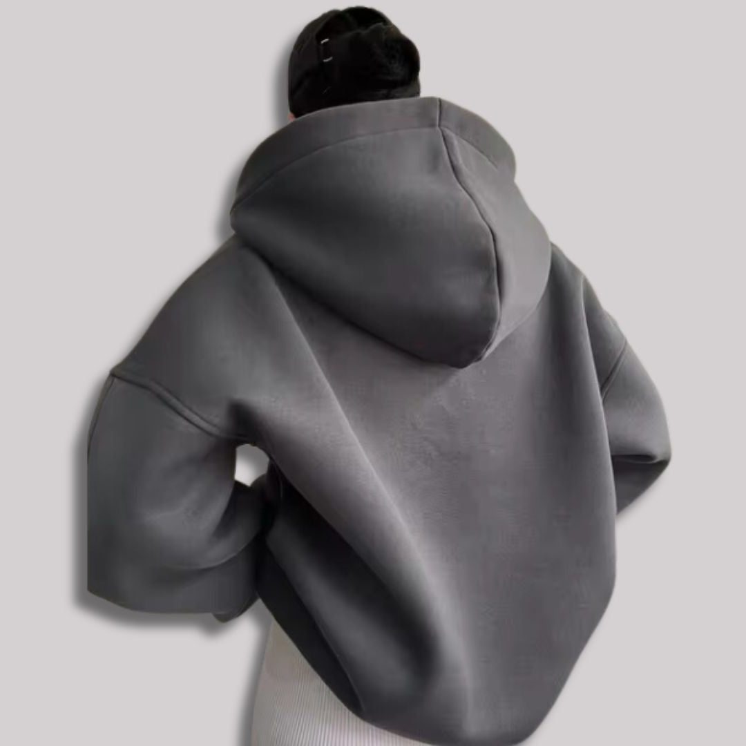 Oversized Notch Neck Pullover Hoodie for Women - View 8