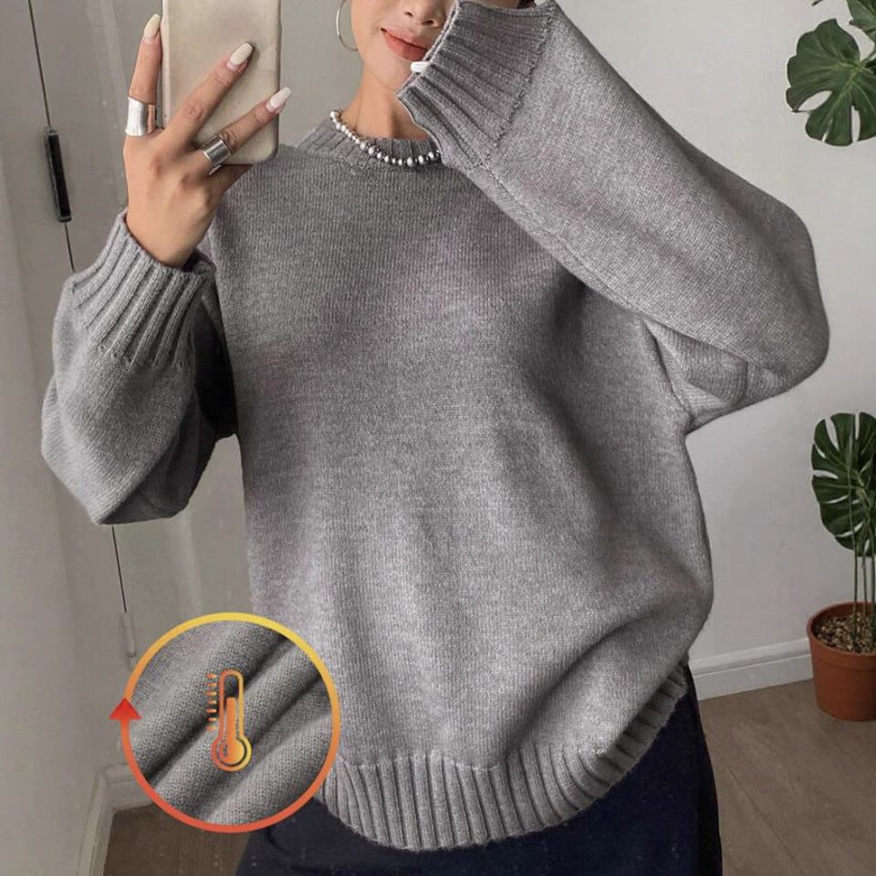 Oversized Ribbed Knit Cashmere Sweater for Women