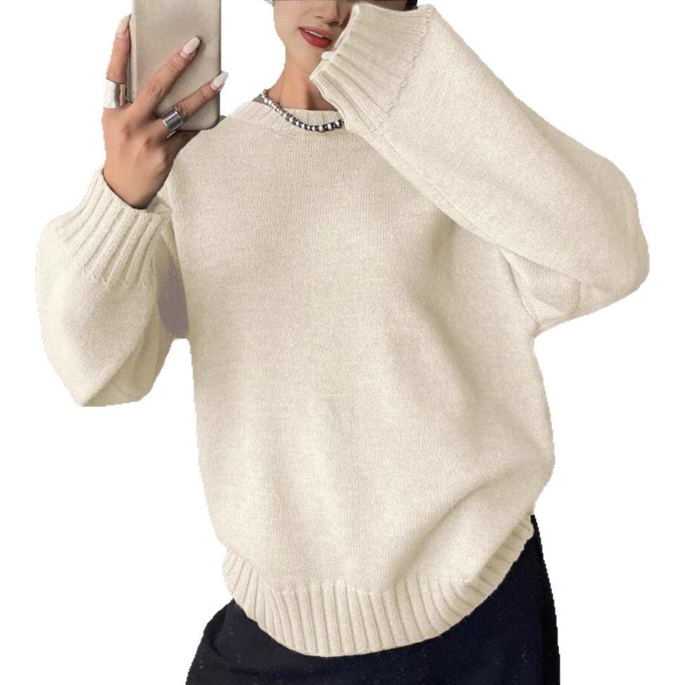 Oversized Ribbed Knit Cashmere Sweater for Women - View 5