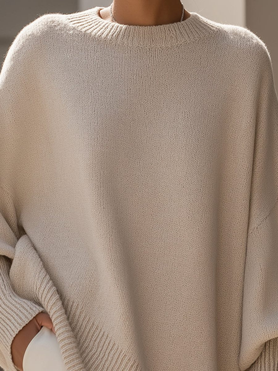 Oversized Ribbed Knit Sweater for Women - View 2
