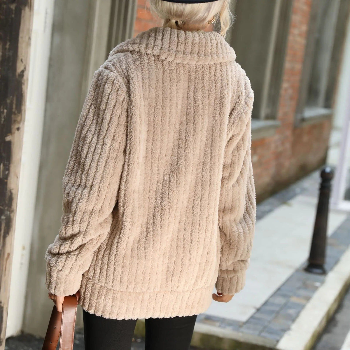 Oversized Teddy Jacket for Women - View 10