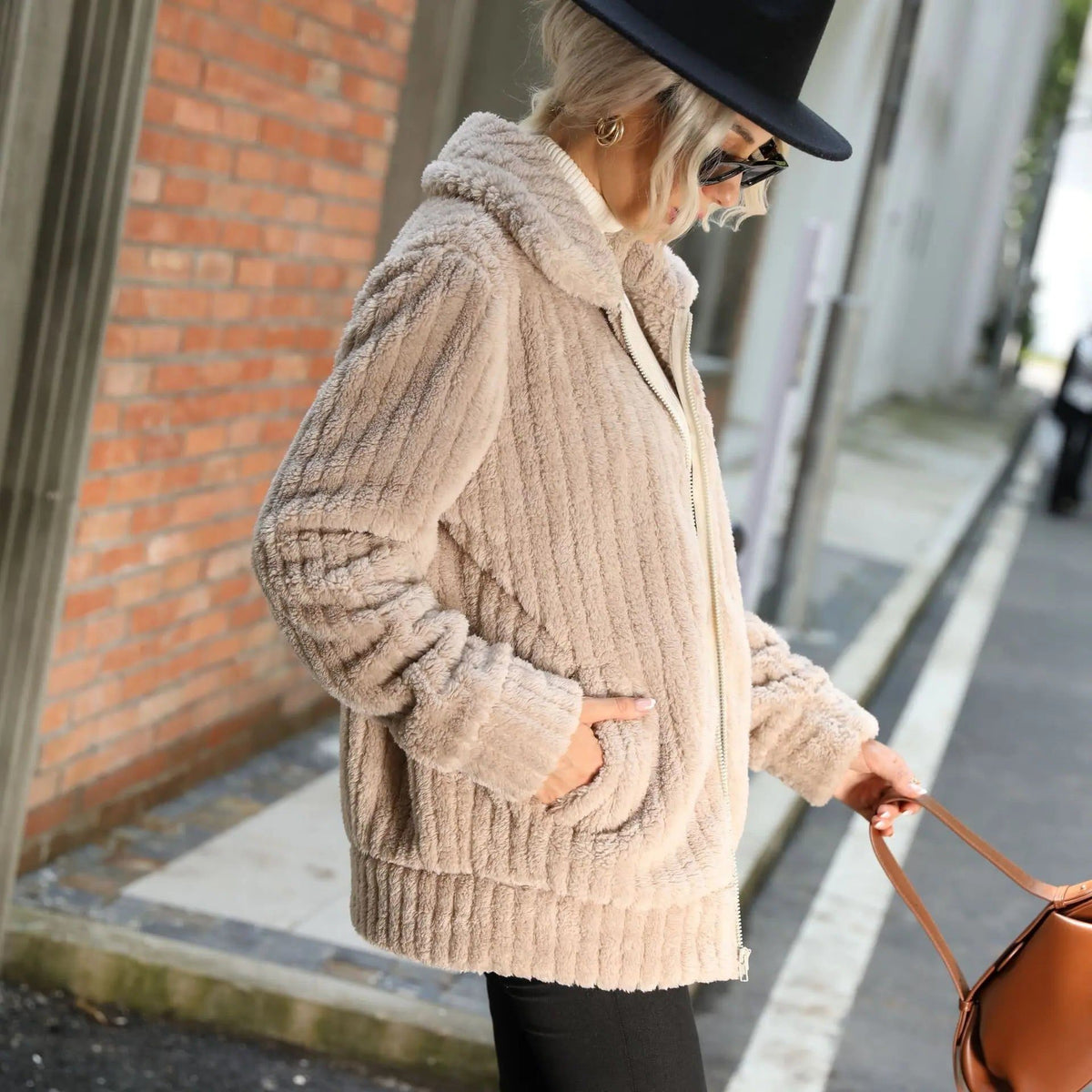 Oversized Teddy Jacket for Women - View 7