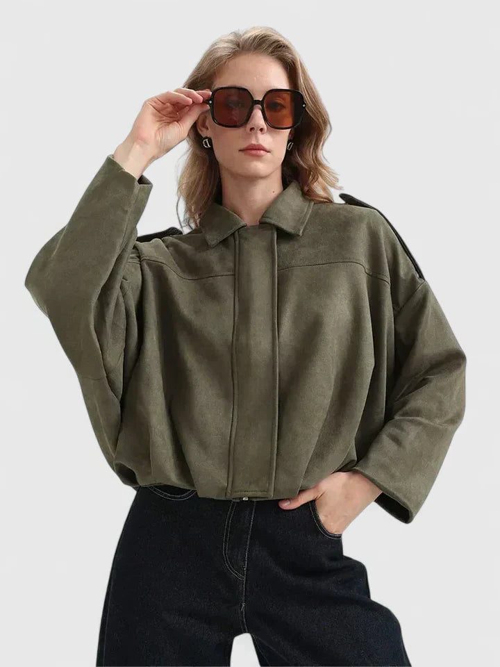Oversized Wool Shirt Jacket for Women
