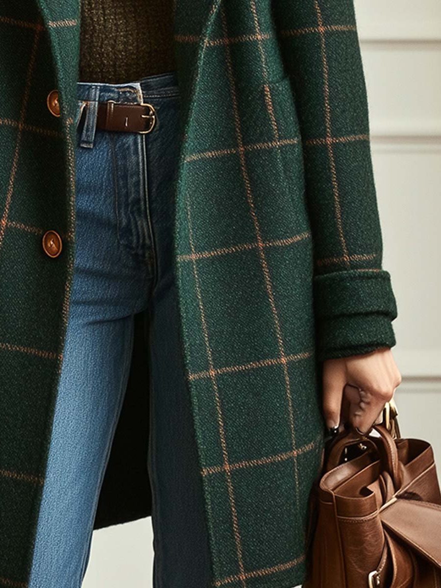 Plaid Wool Coat for Women - View 4
