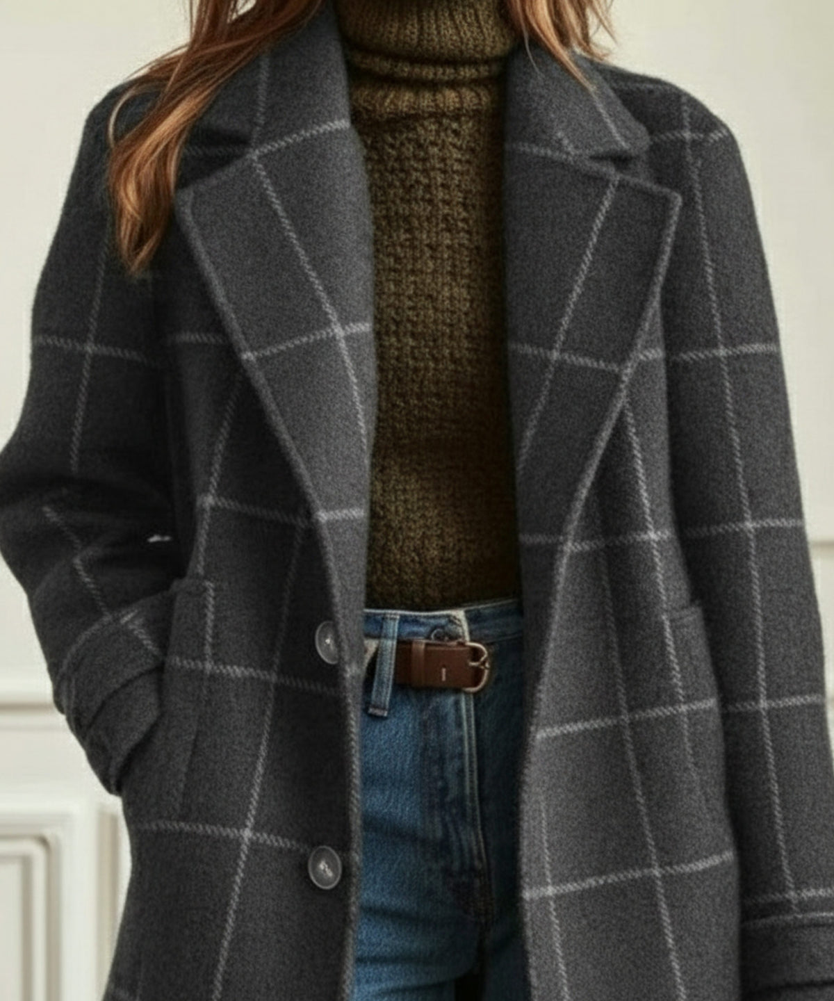 Plaid Wool Coat for Women - View 5