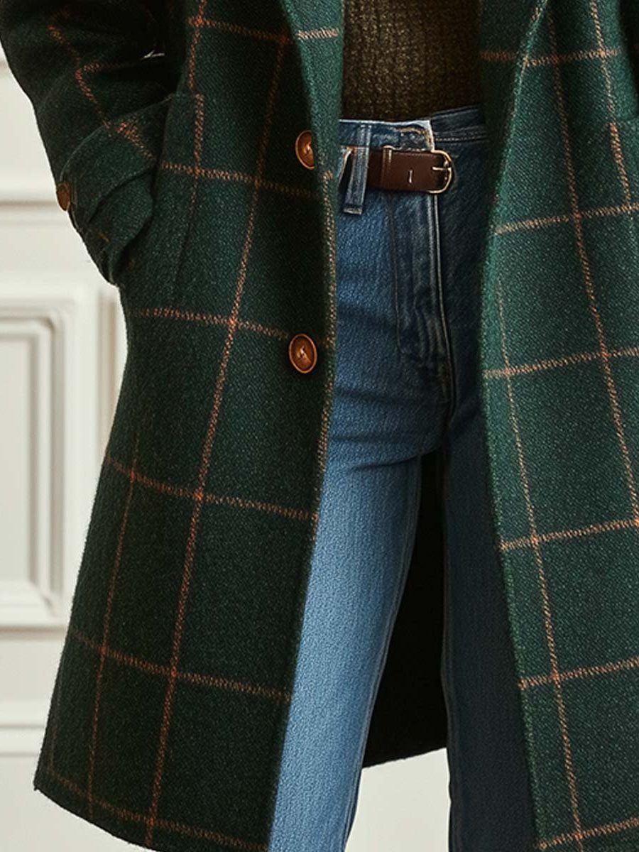 Plaid Wool Coat for Women - View 6