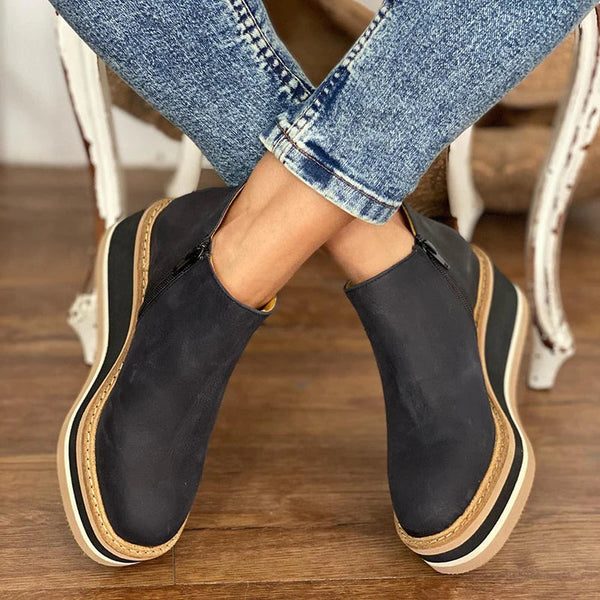 Platform Ankle Boots for Women - Black