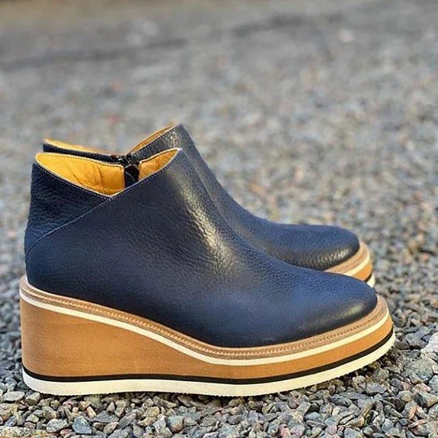 Platform Ankle Boots for Women - Blue