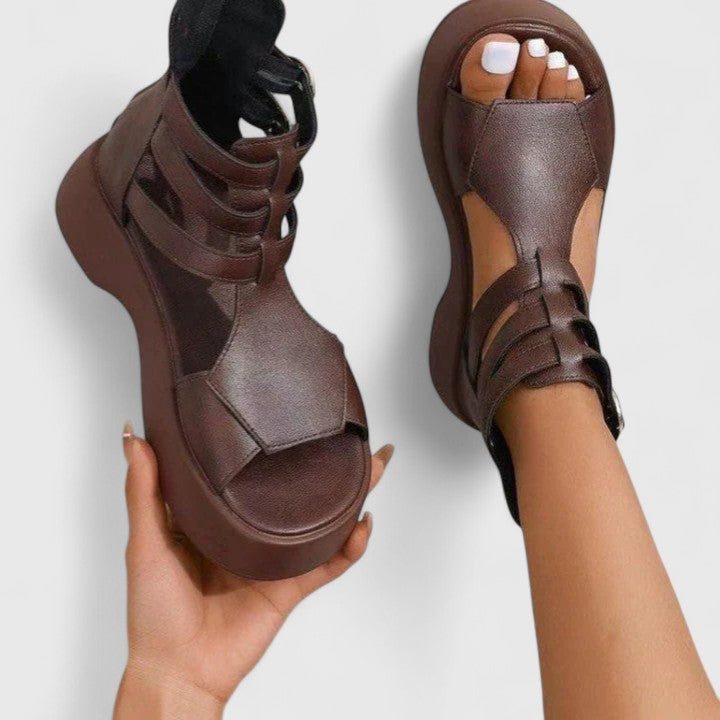 Platform Ankle Strap Sandals for Women - Black