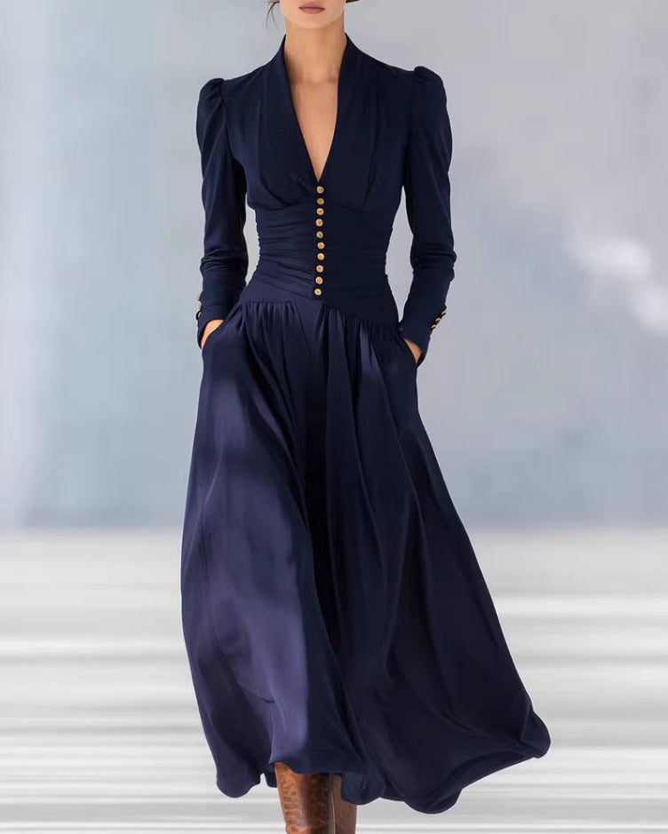 Pleated Midi Shirt Dress for Women - View 6