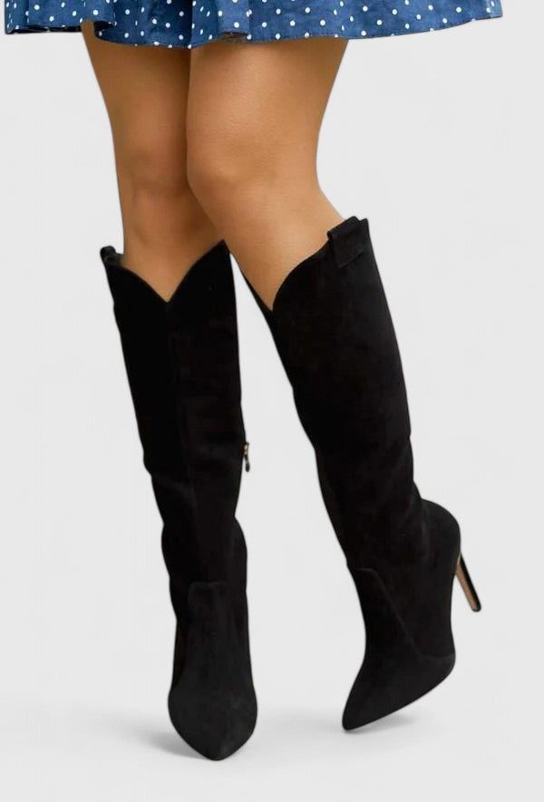Stiletto Heel Knee-High Boots with Pointed Toe for Women