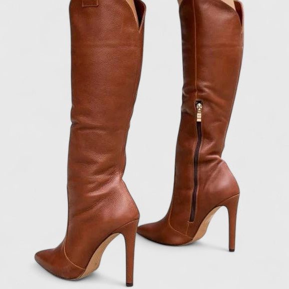 Stiletto Heel Knee-High Boots with Pointed Toe for Women
