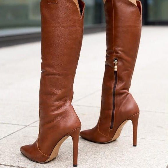 Pointed Toe High Heel Knee High Boots for Women - View 6