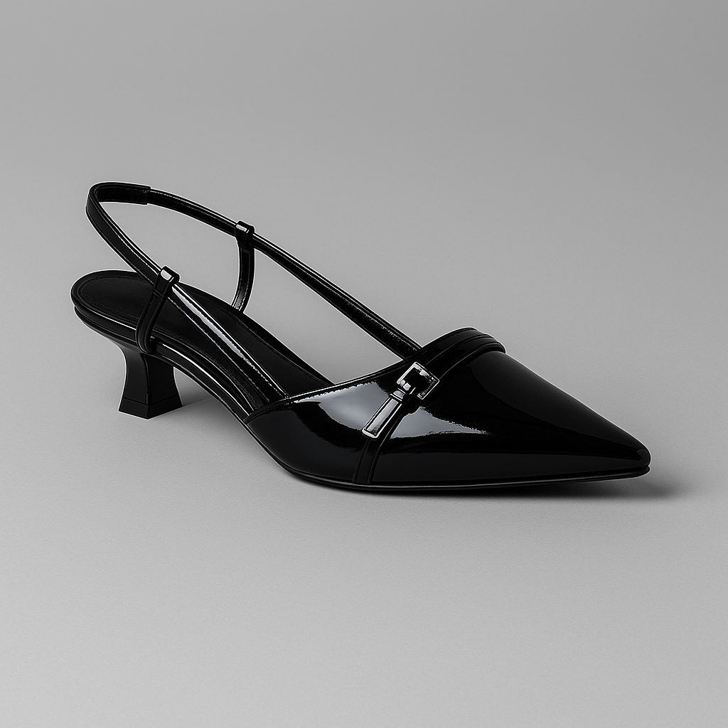 Pointed Toe Slingback Kitten Heel Pumps for Women