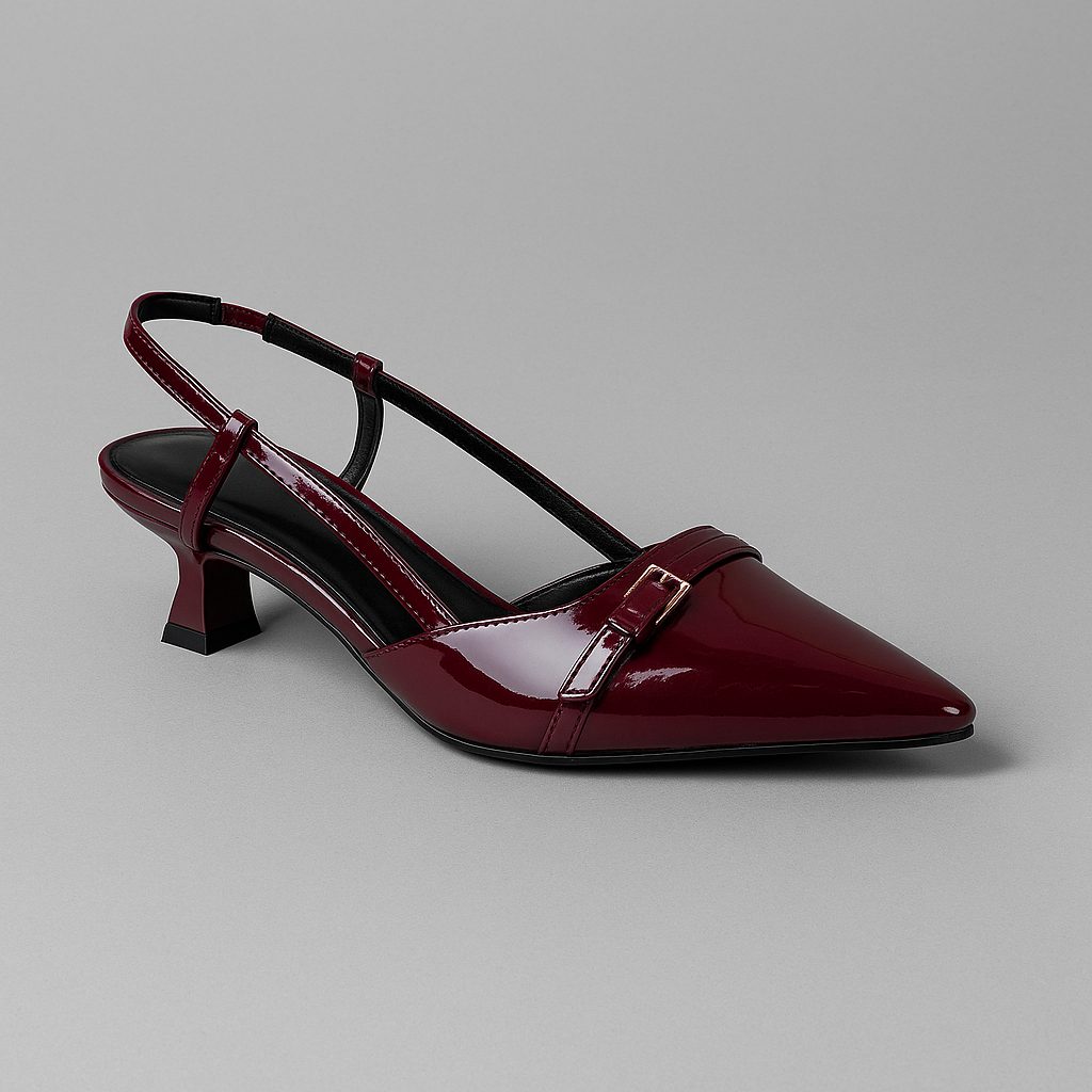 Pointed Toe Slingback Kitten Heel Pumps for Women
