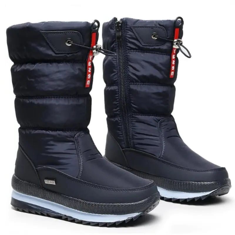Puffer Snow Boots for Women - Blue