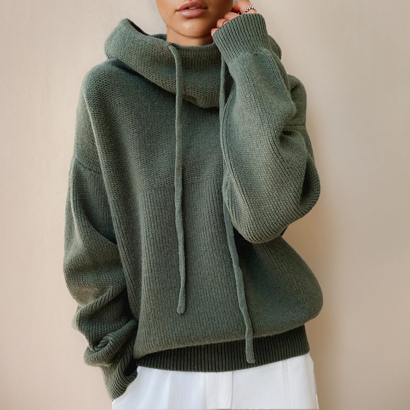 Relaxed Fit Cowl Neck Hoodie for Women