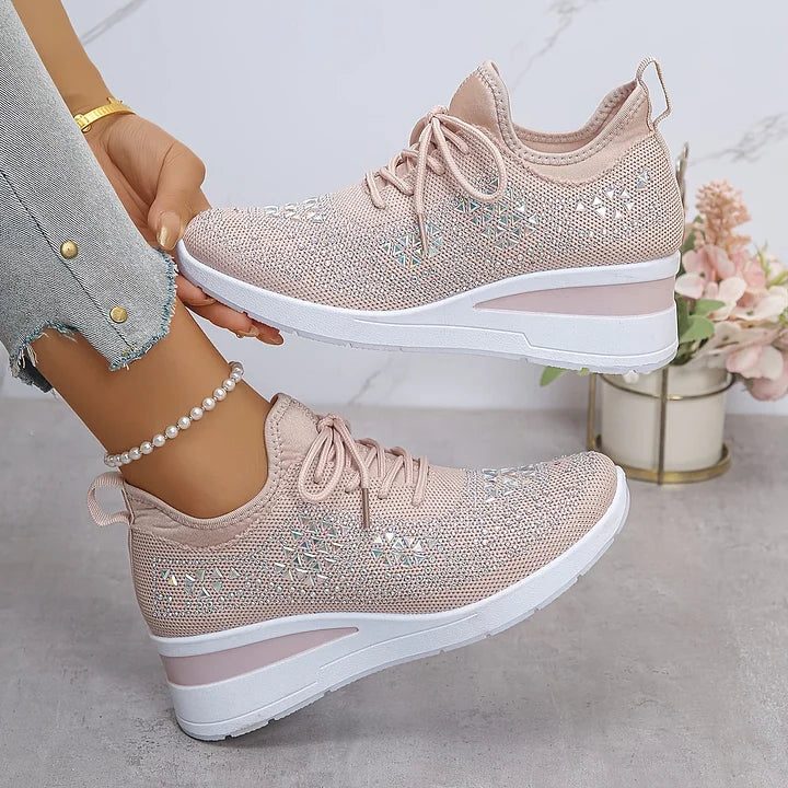 Rhinestone Lace-Up Sneakers for Women - View 5