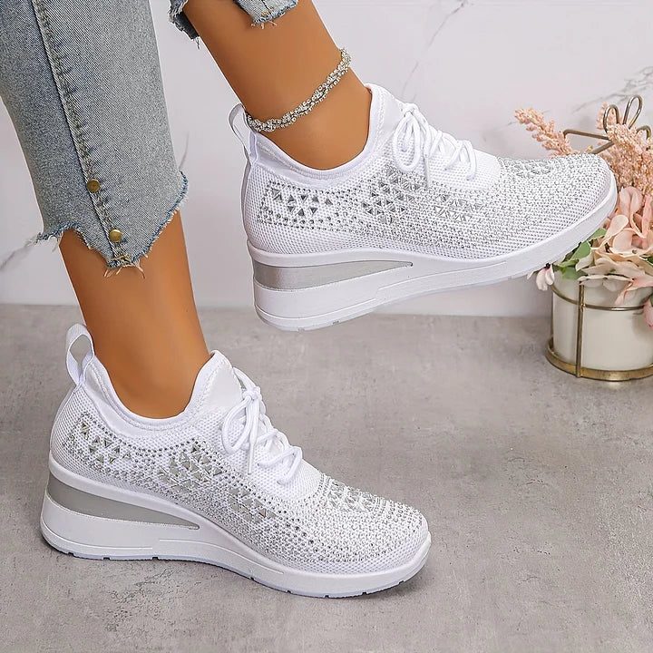 Rhinestone Lace-Up Sneakers for Women - View 8
