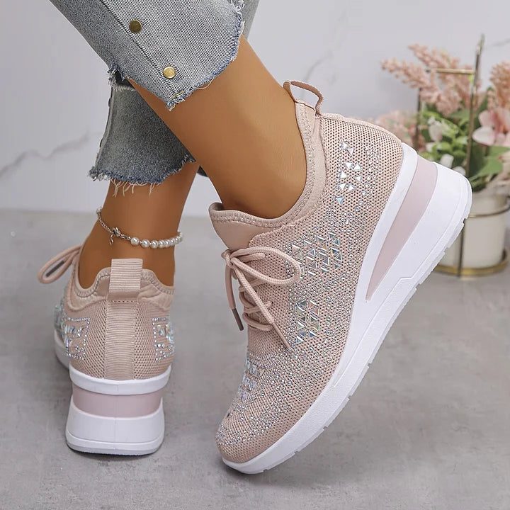 Rhinestone Lace-Up Sneakers for Women - View 17