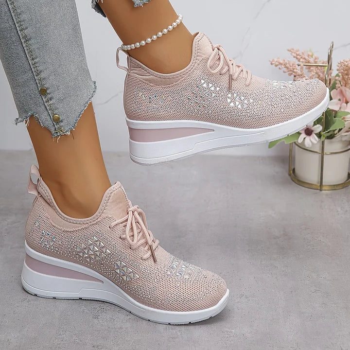 Rhinestone Lace-Up Sneakers for Women - View 18