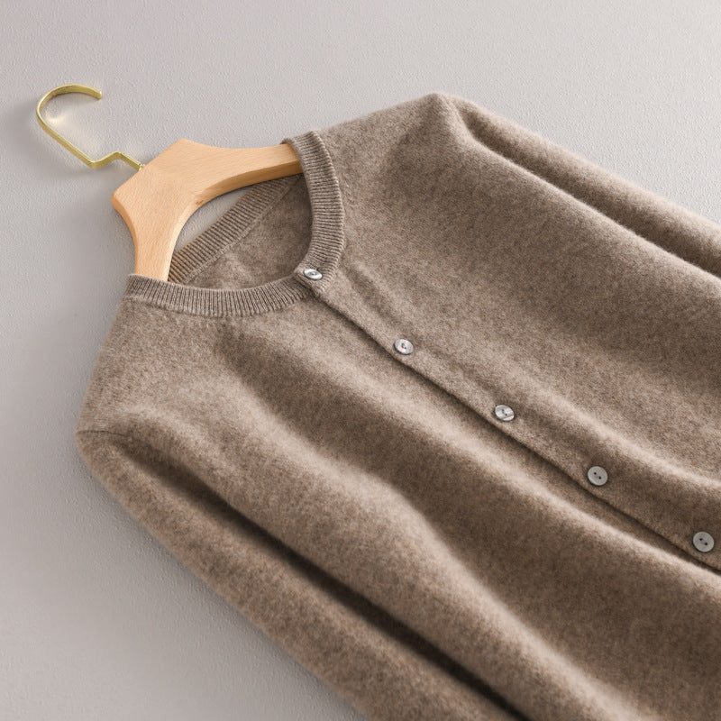 Ribbed Knit Button-Down Cardigan for Women - View 3