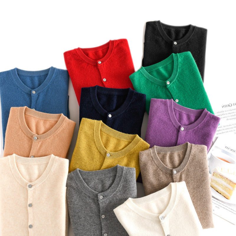 Ribbed Knit Button-Down Cardigan for Women - View 4