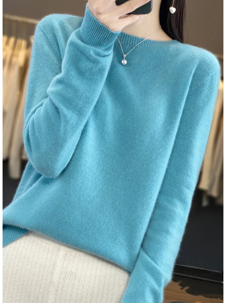 Ribbed Knit Crew Neck Sweater for Women - View 5