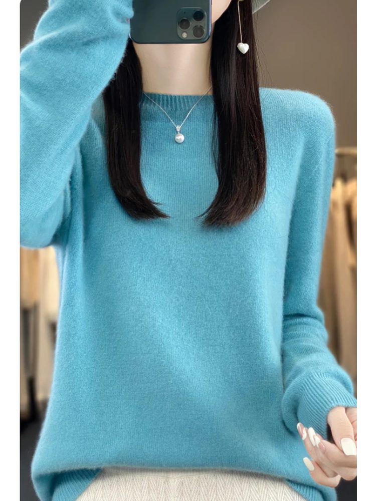 Ribbed Knit Crew Neck Sweater for Women - View 6