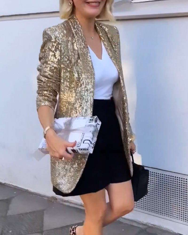 Sequin Blazer Jacket for Women - View 3