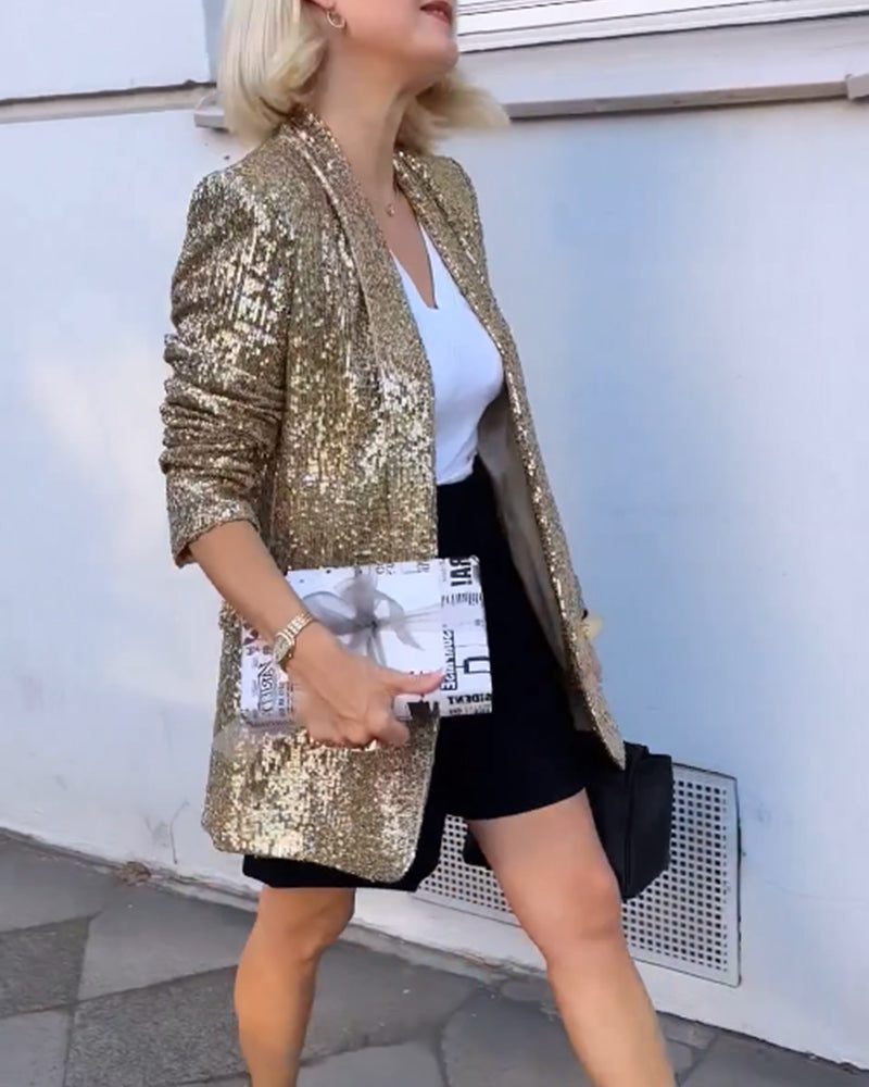 Sequin Blazer Jacket for Women - View 4
