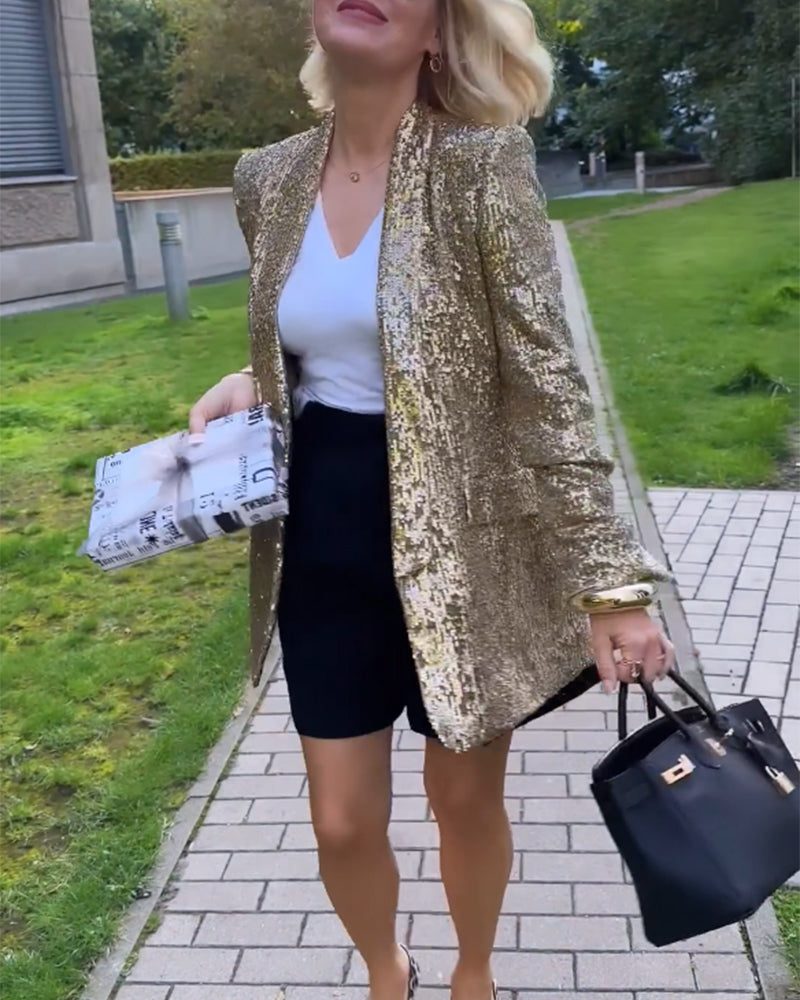 Sequin Blazer Jacket for Women - View 6