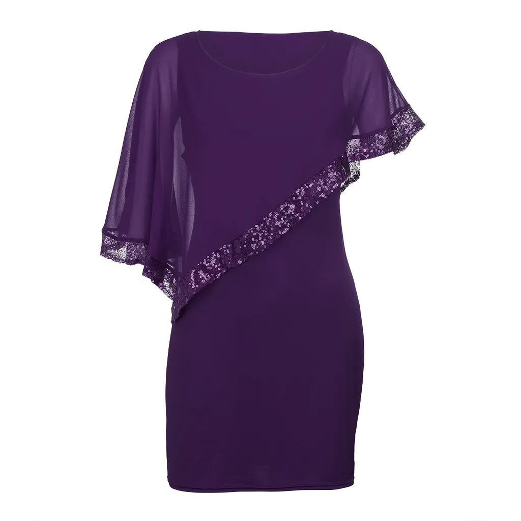 Sequin Cold Shoulder Midi Dress for Women - View 11