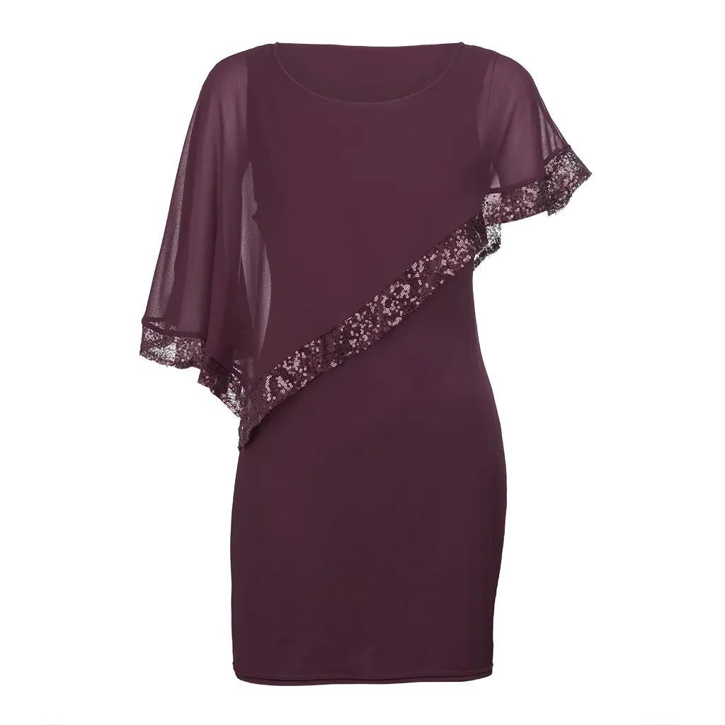 Sequin Cold Shoulder Midi Dress for Women - View 12