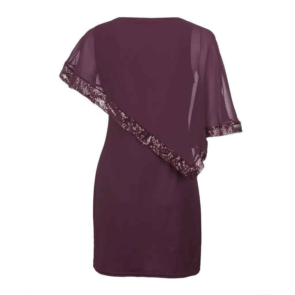 Sequin Cold Shoulder Midi Dress for Women - View 13