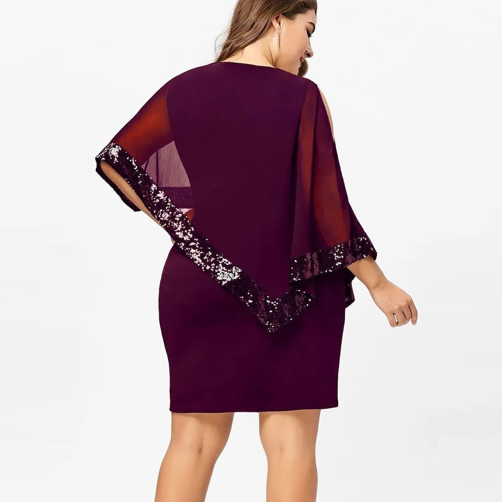Sequin Cold Shoulder Midi Dress for Women - View 22