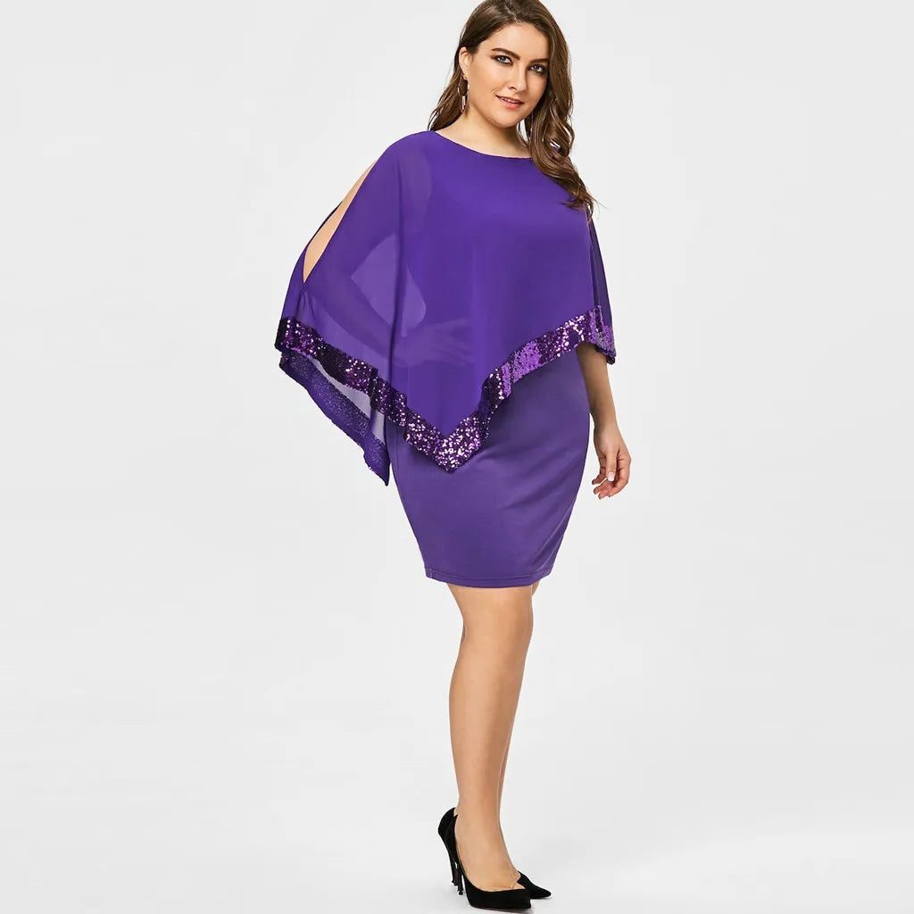 Sequin Cold Shoulder Midi Dress for Women - View 24