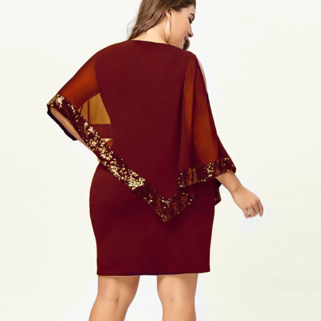 Sequin Cold Shoulder Midi Dress for Women - View 25