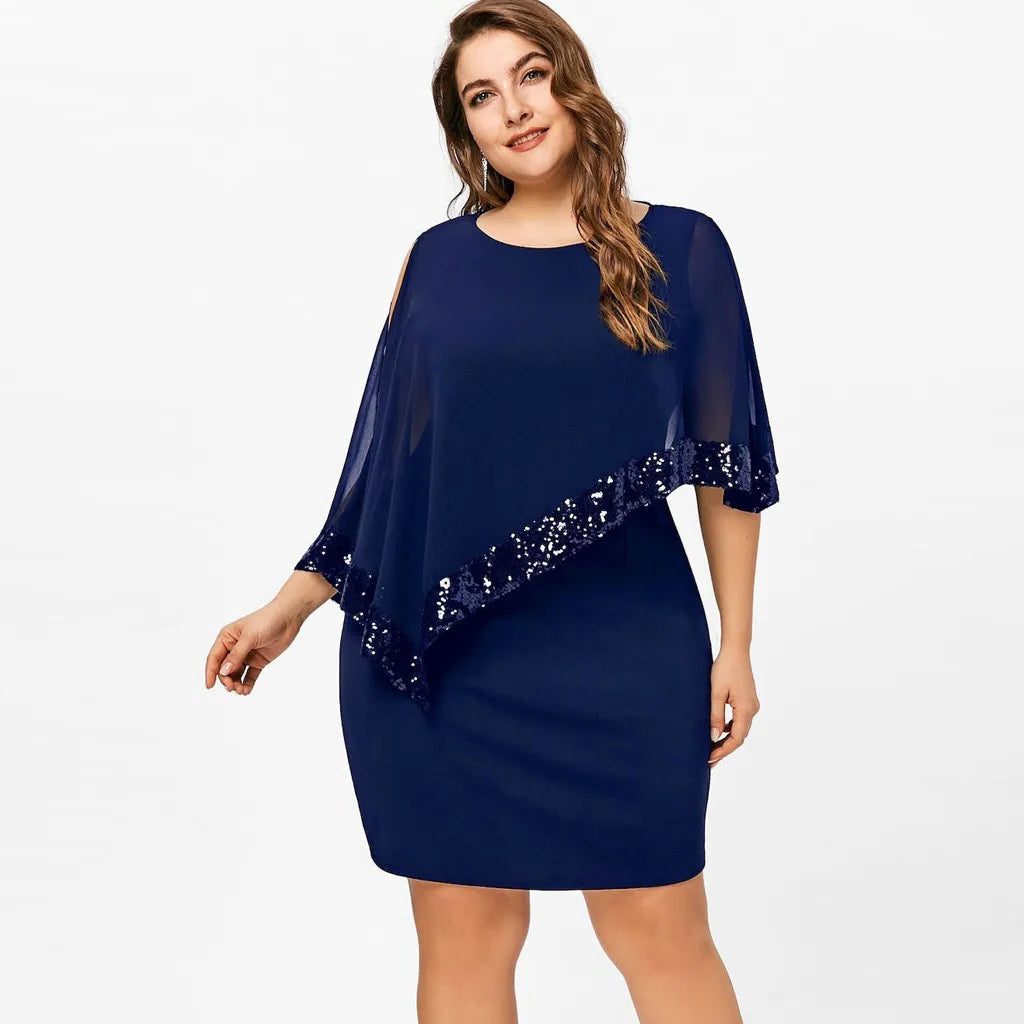 Sequin Cold Shoulder Midi Dress for Women - View 26