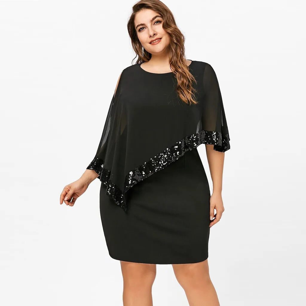 Sequin Cold Shoulder Midi Dress for Women - View 27