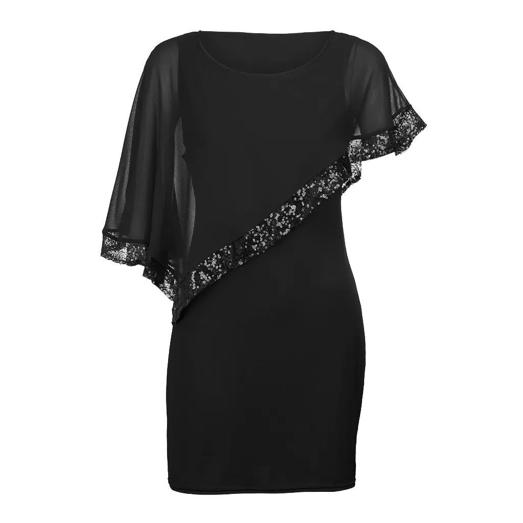 Sequin Cold Shoulder Midi Dress for Women - View 6