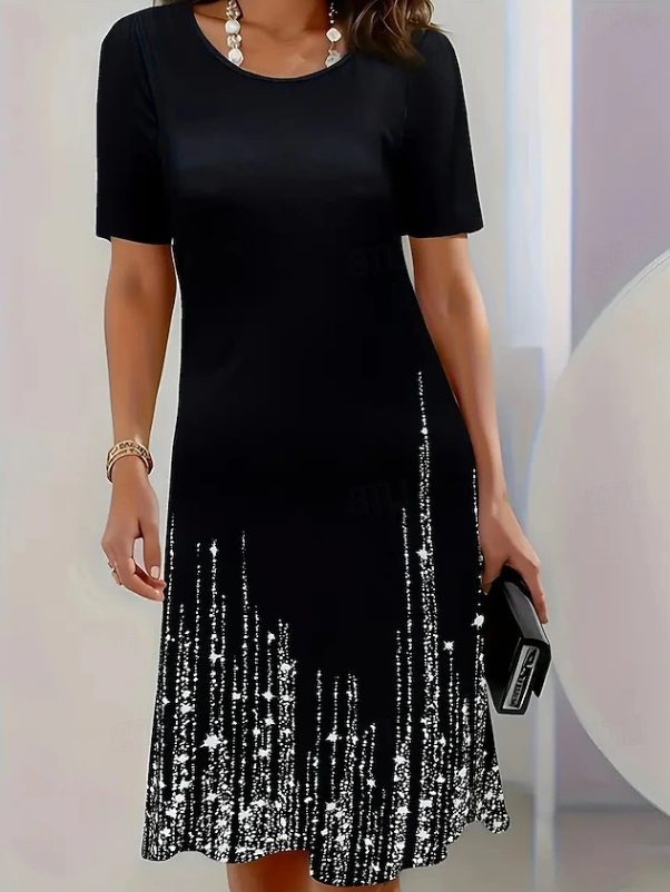Sequin Midi Dress for Women - Black