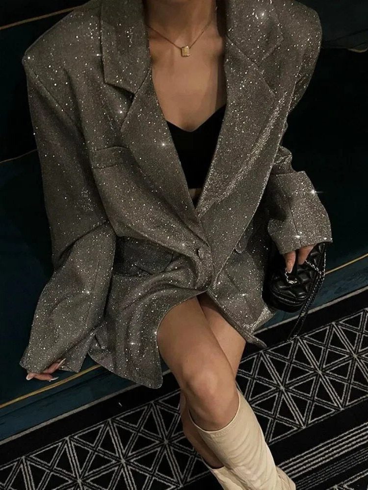 Sequin Oversized Blazer for Women