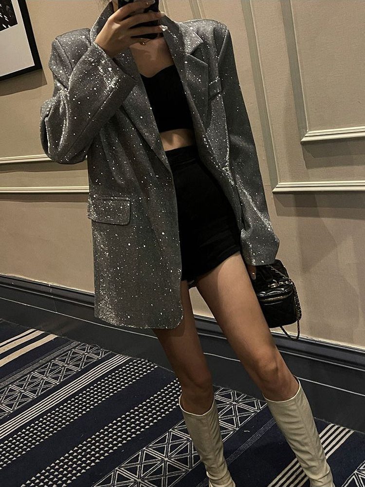 Sequin Oversized Blazer for Women