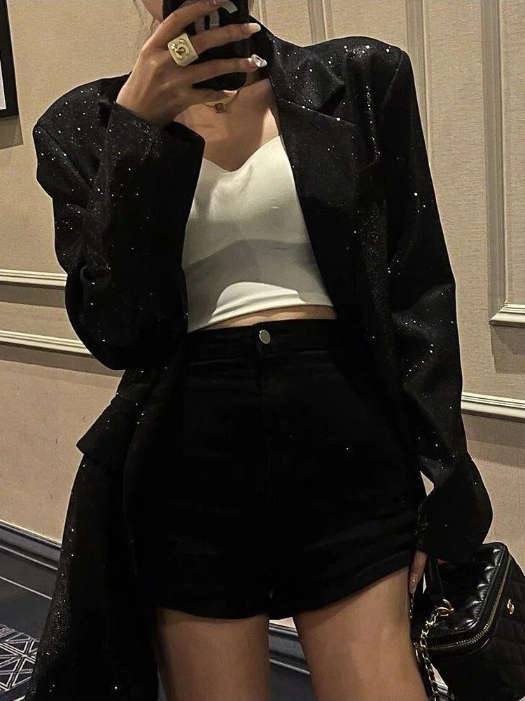 Sequin Oversized Blazer for Women - View 5