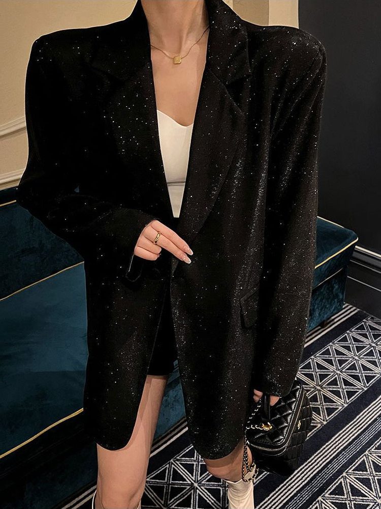 Sequin Oversized Blazer for Women - View 6