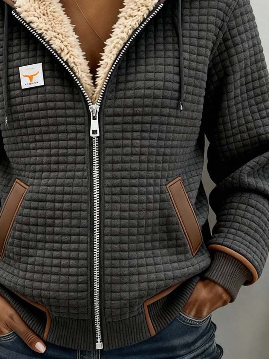 Sherpa-Lined Quilted Hooded Jacket for Women - View 3