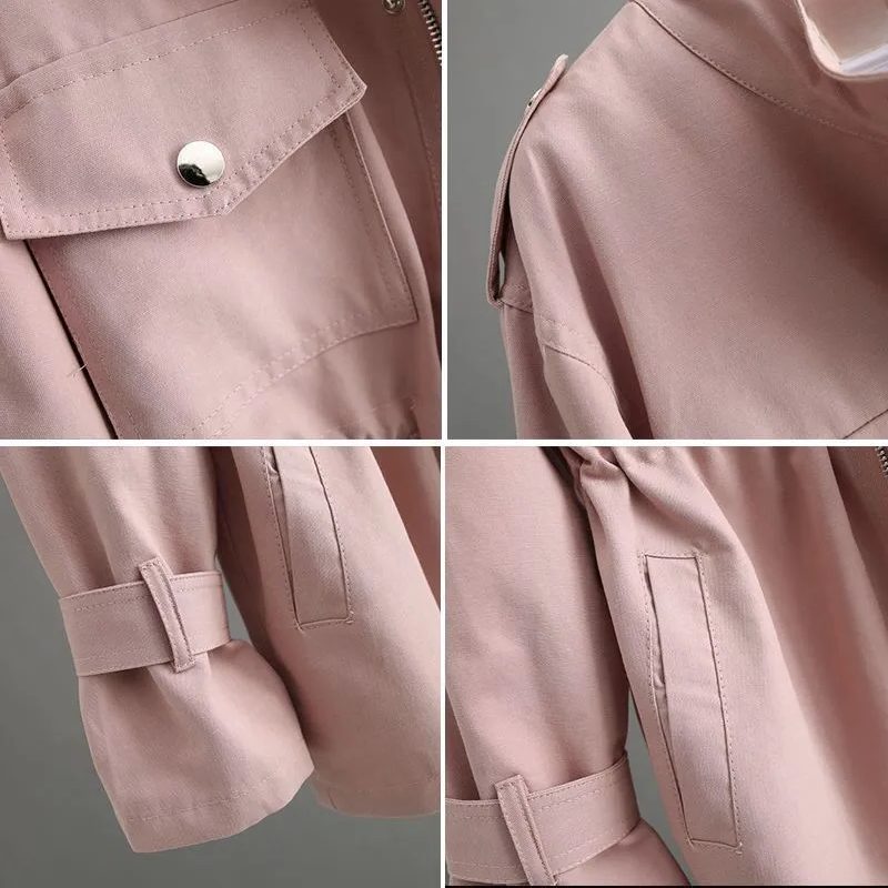 Short Lapel Trench Coat for Women - View 3