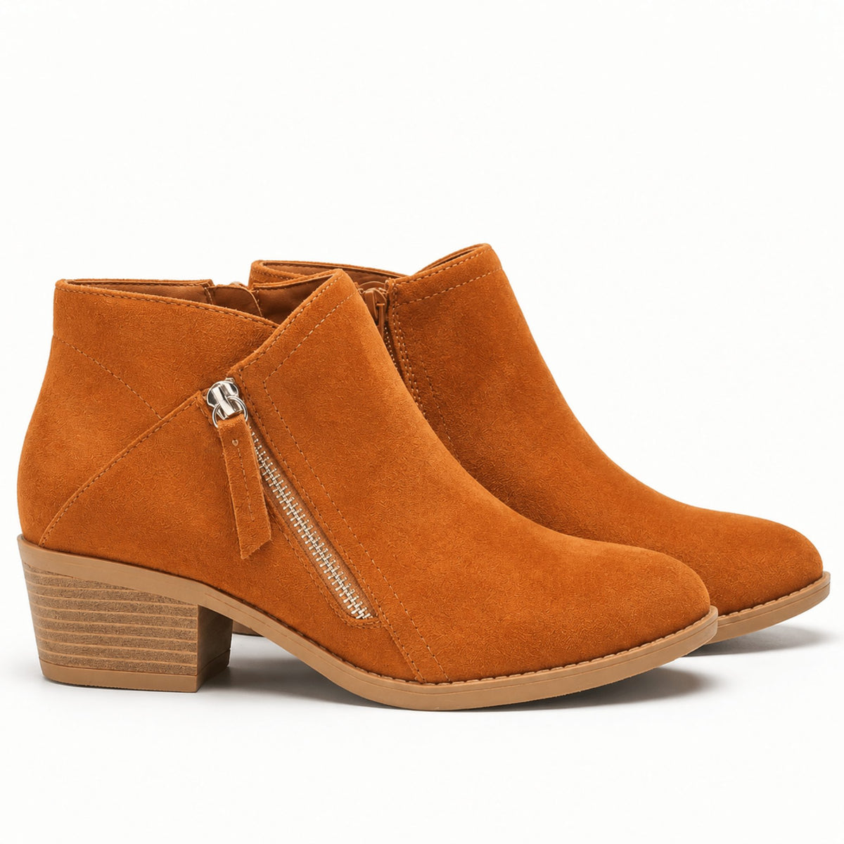 Side Zip Block Heel Ankle Boots for Women - View 8