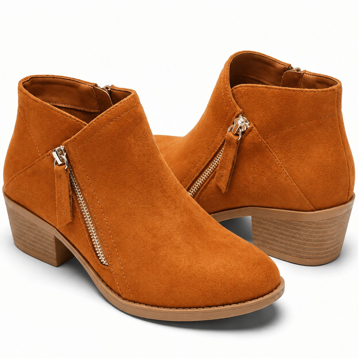 Side Zip Block Heel Ankle Boots for Women - View 9